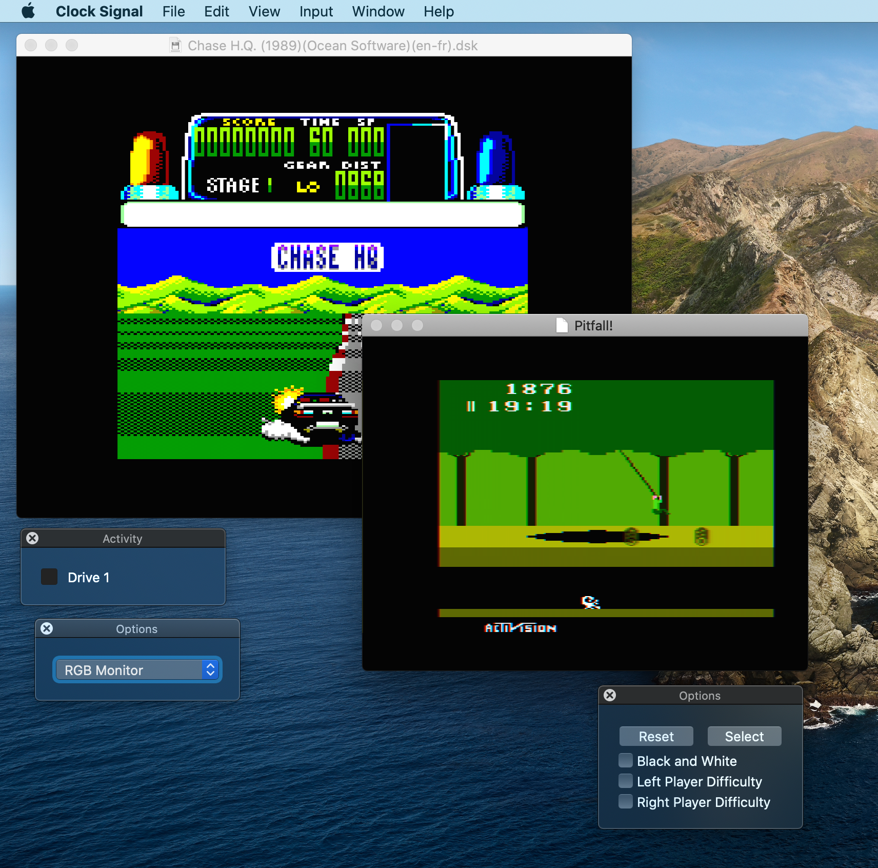 Capture d'écran de l'émulateur Clock Signal (CLK)