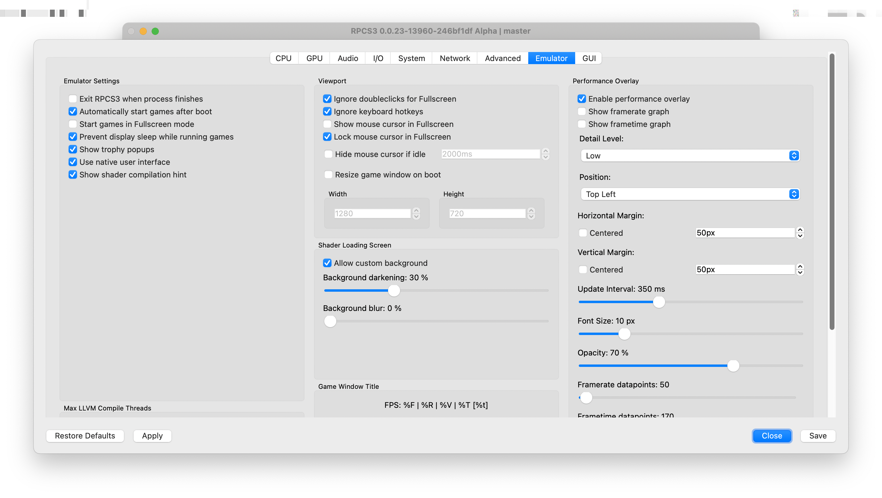 Preferences de RPCS3 (Playstation 3)