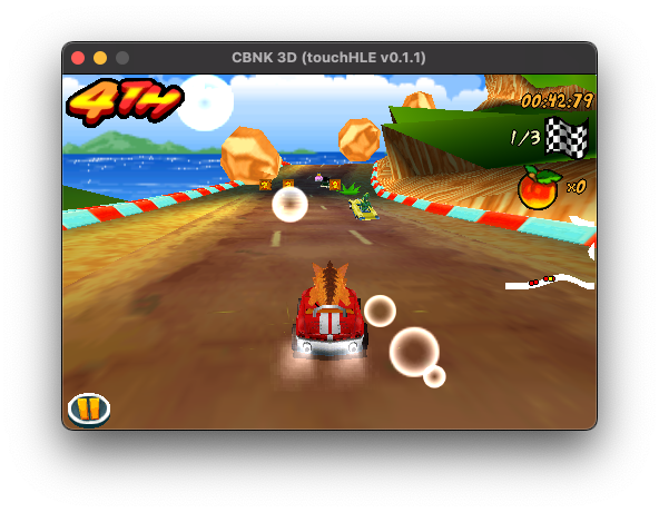 Crash Bandicoot Nitro dans touchHLE