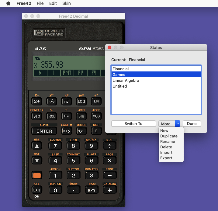 Screenshot de free42