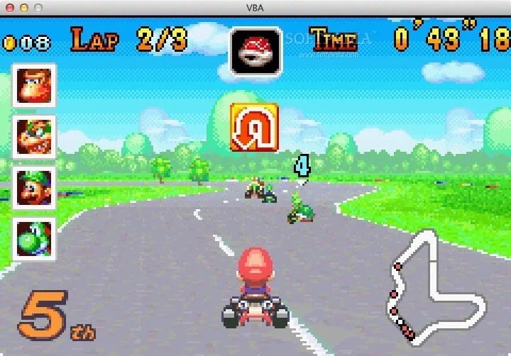 Mario Kart dans VisualBoyAdvance-M