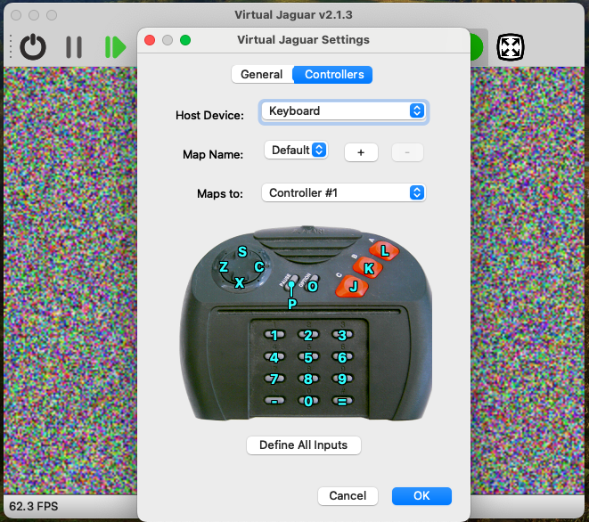 Les Réglages de Virtual Jaguar