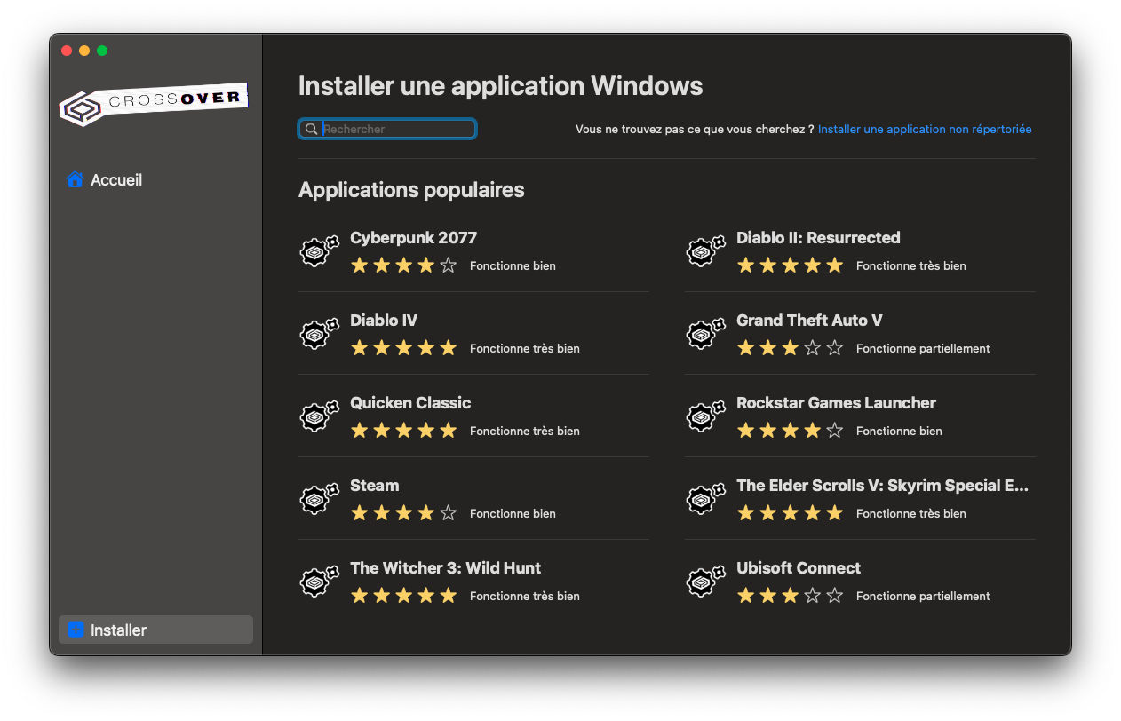 Interface de Crossover