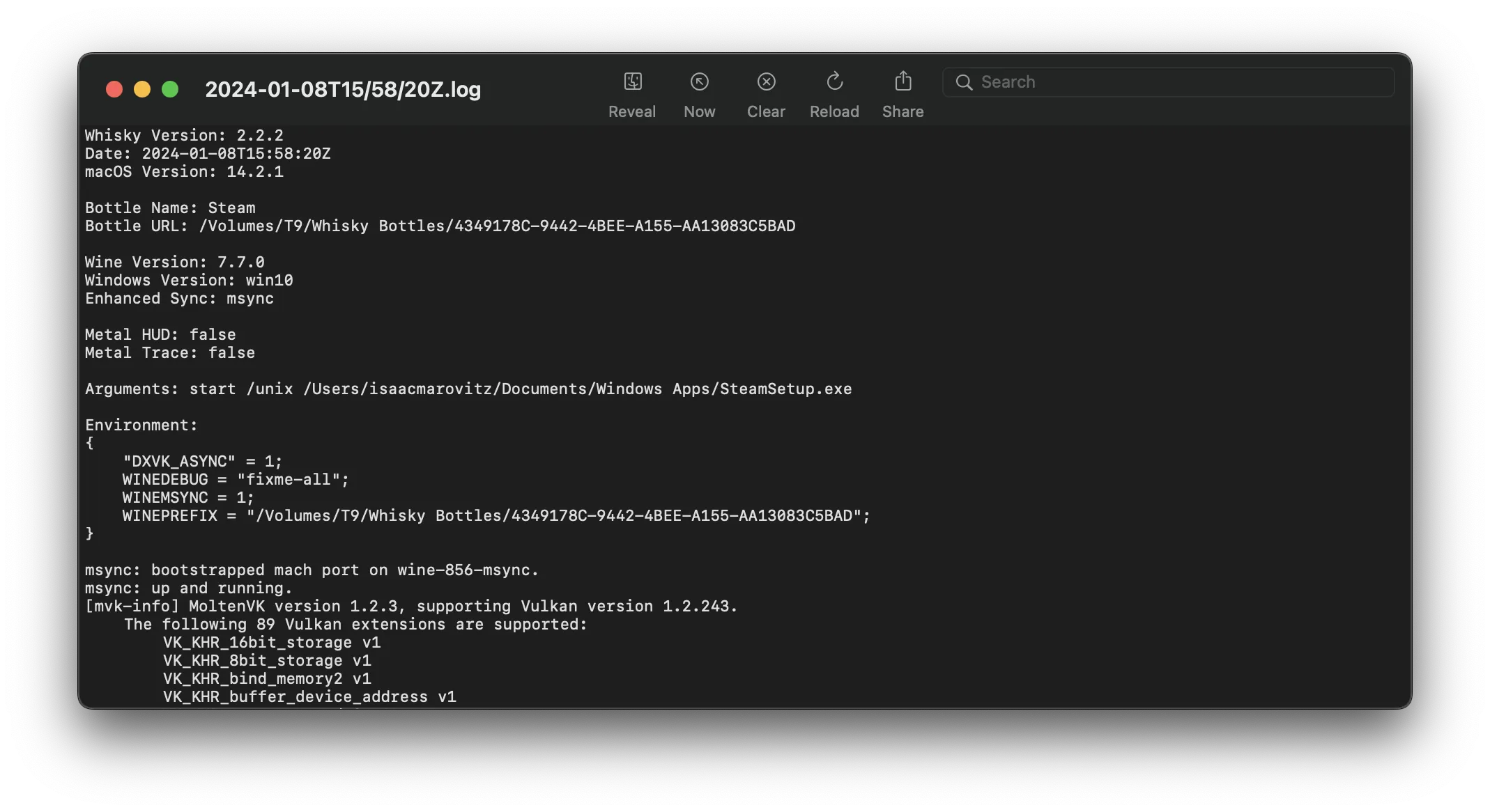Intégration du terminal dans Whisky