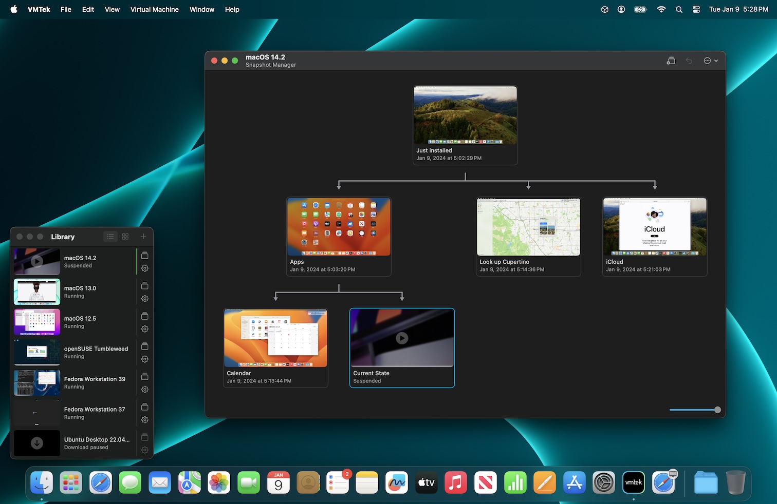 Choix de la VM dans VMTek